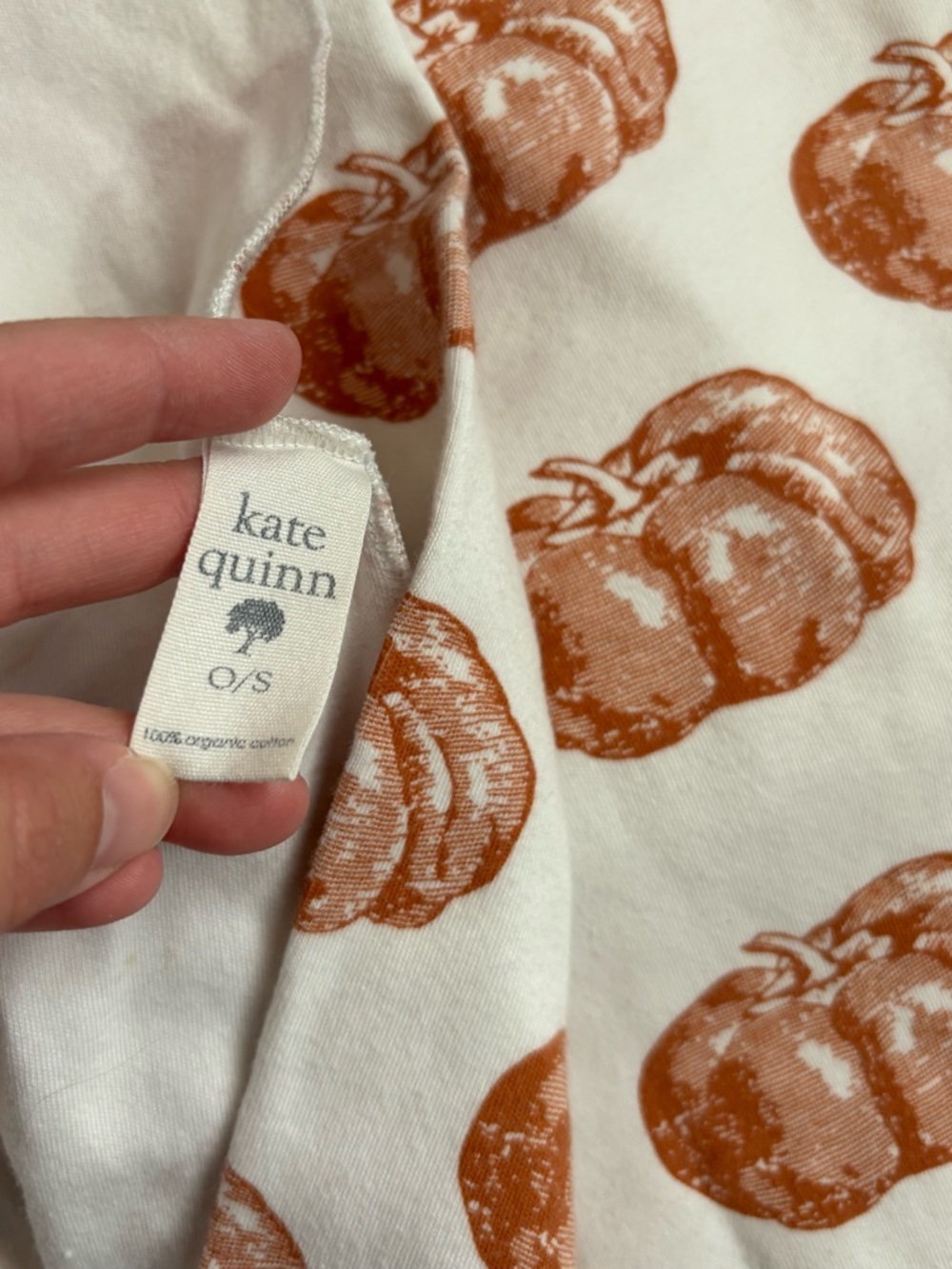 kate quinn White Baby Swaddle Blanket with Terra Cotta Pumpkin Print - Picture 2 of 2